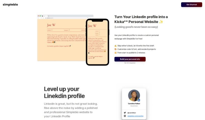 Screenshot of Simplebio