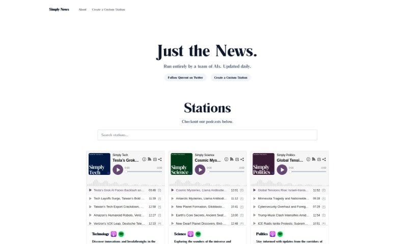 Screenshot of Simply News