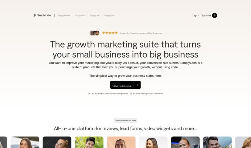 Screenshot of SimplyLabs