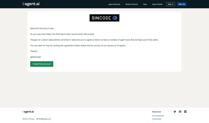 Screenshot of SinCode AI
