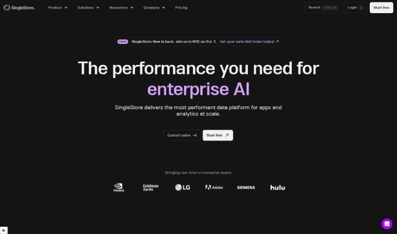 Screenshot of SingleStore