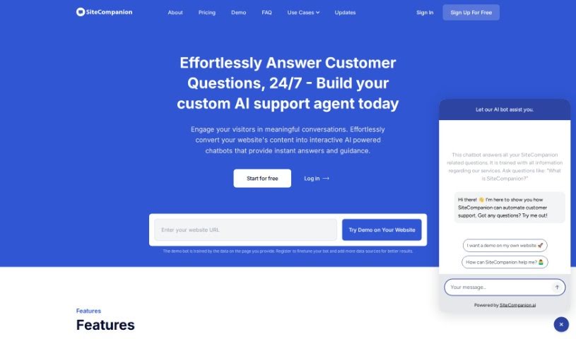 Screenshot of SiteCompanion