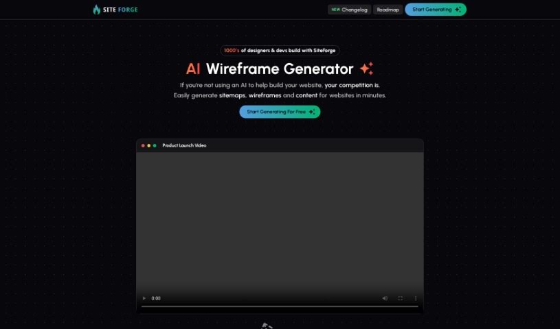 Screenshot of SiteForge.io