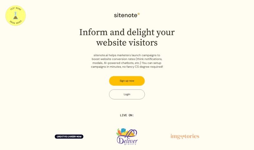 Screenshot of Sitenote