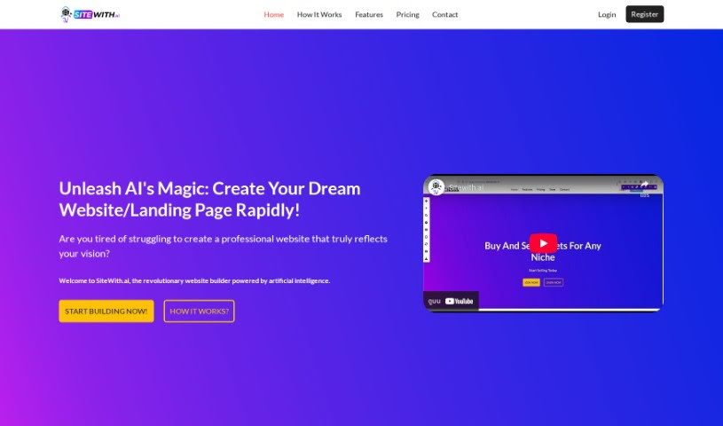 Screenshot of Sitewith.ai