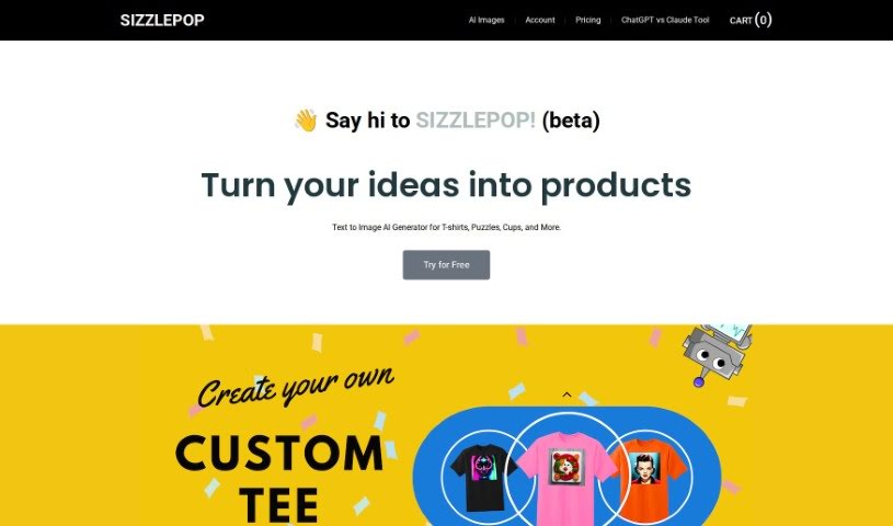 Screenshot of Sizzlepop.ai