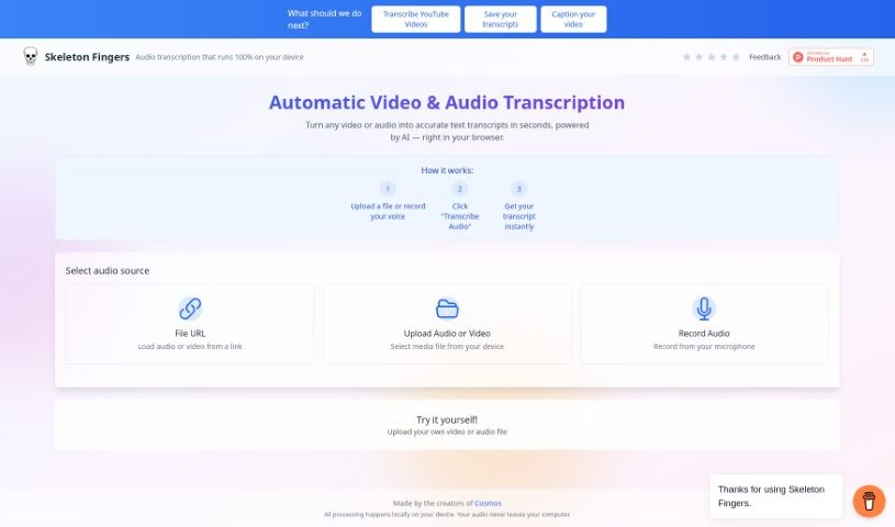 Screenshot of Skeleton Fingers