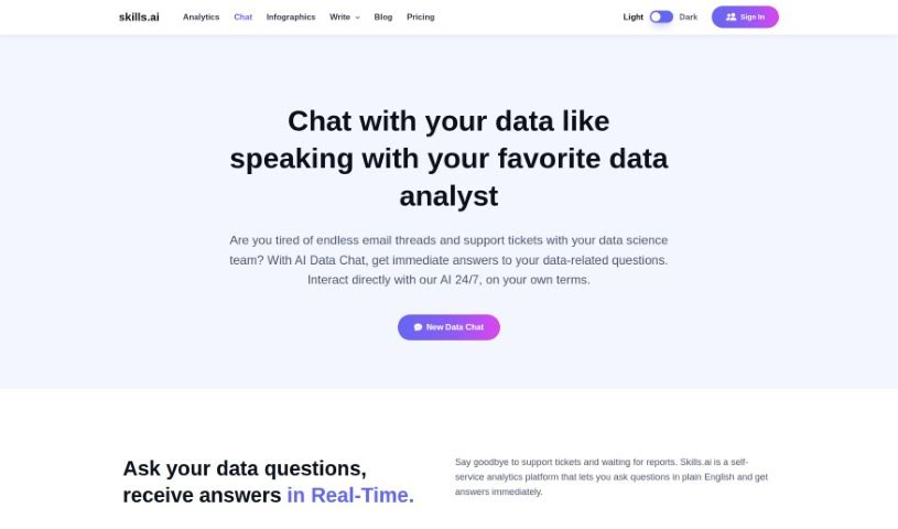 Screenshot of Skills.ai AI Copilot For Your Data Analytics