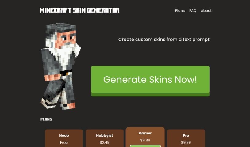Screenshot of Skingenerator.io