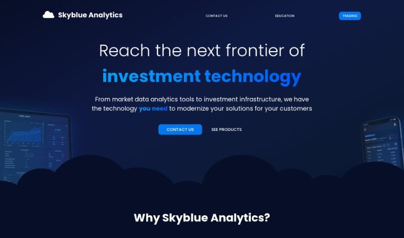 Screenshot of Skyblue Analytics