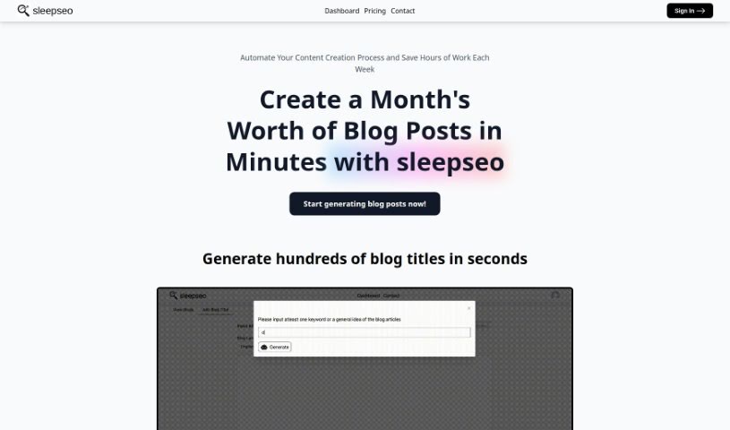 Screenshot of Sleepseo