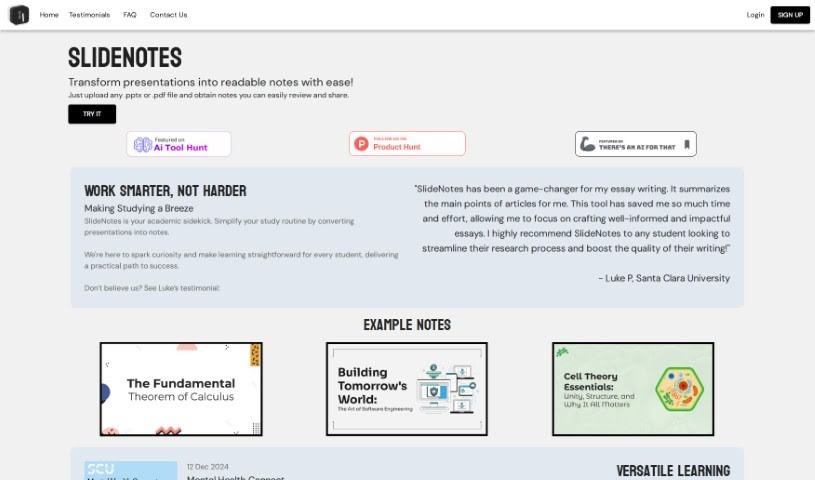 Screenshot of Slidenotes