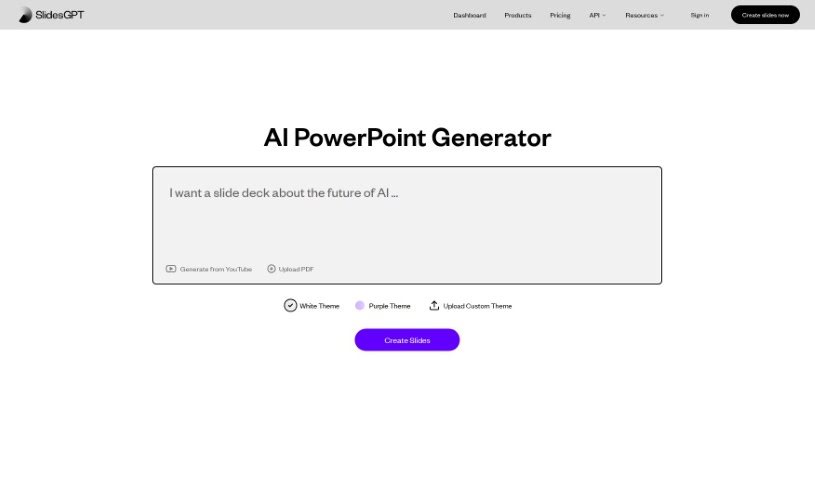Screenshot of SlidesGPT.com