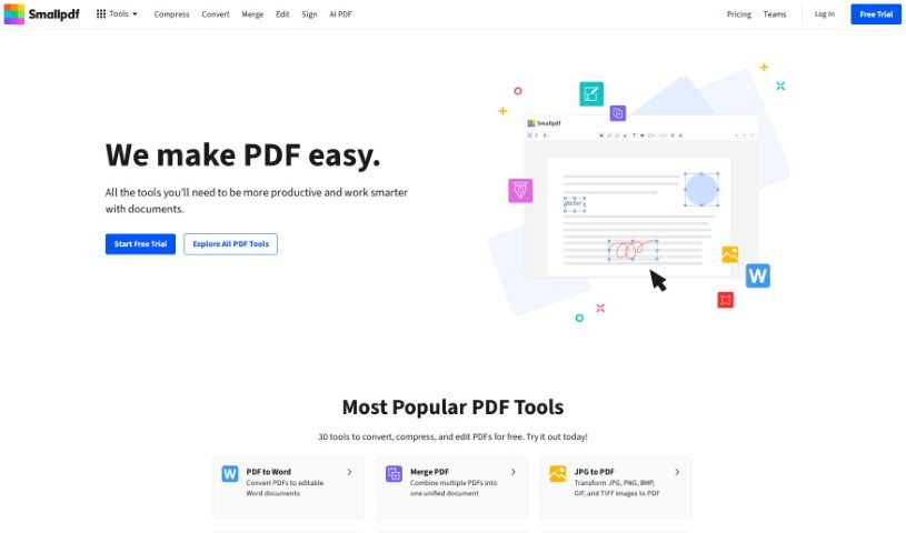 Screenshot of SmallPDF.com