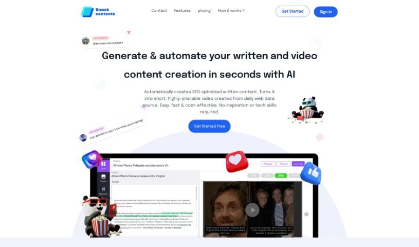 Screenshot of Snack Contents