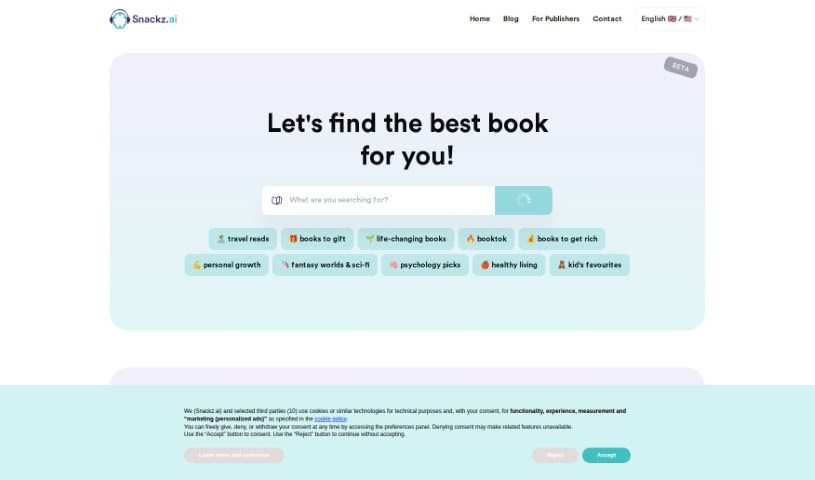 Screenshot of Snackz Ai
