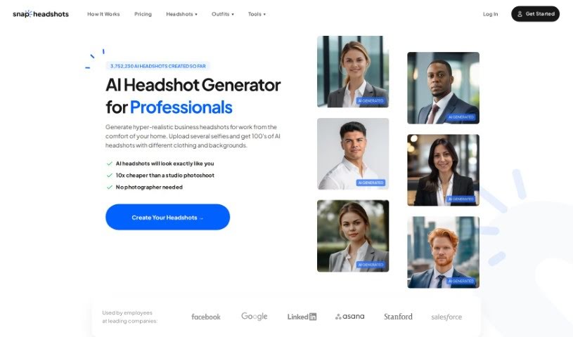 Screenshot of Snap Headshots