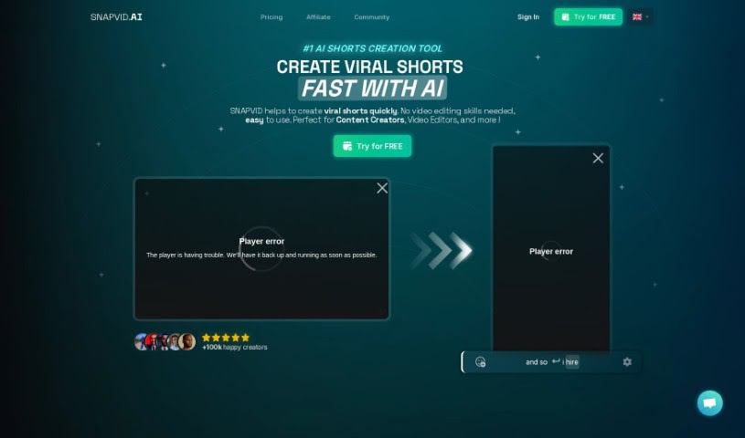 Screenshot of Snapvid
