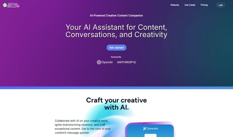 Screenshot of Social Bellow