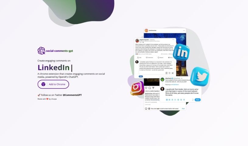 Screenshot of Social Comments GPT