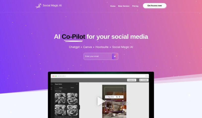 Screenshot of Social Magic AI