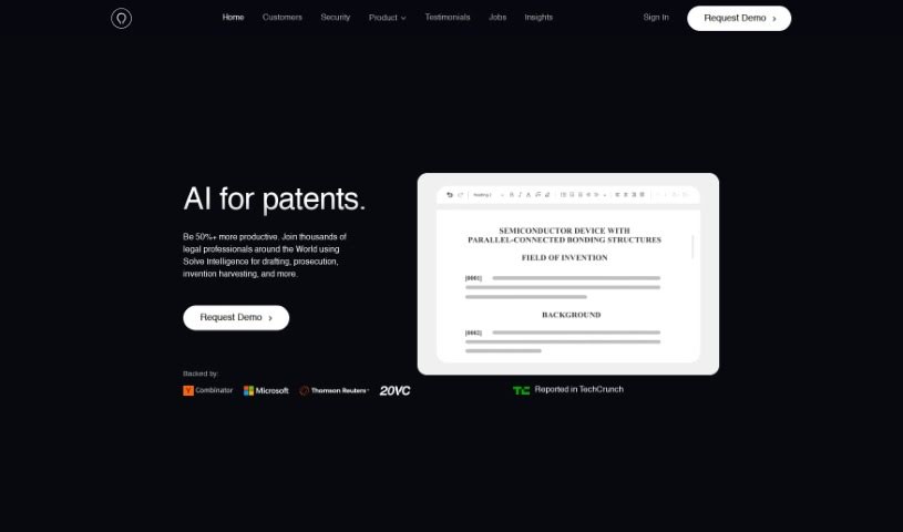 Screenshot of Solve Intelligence