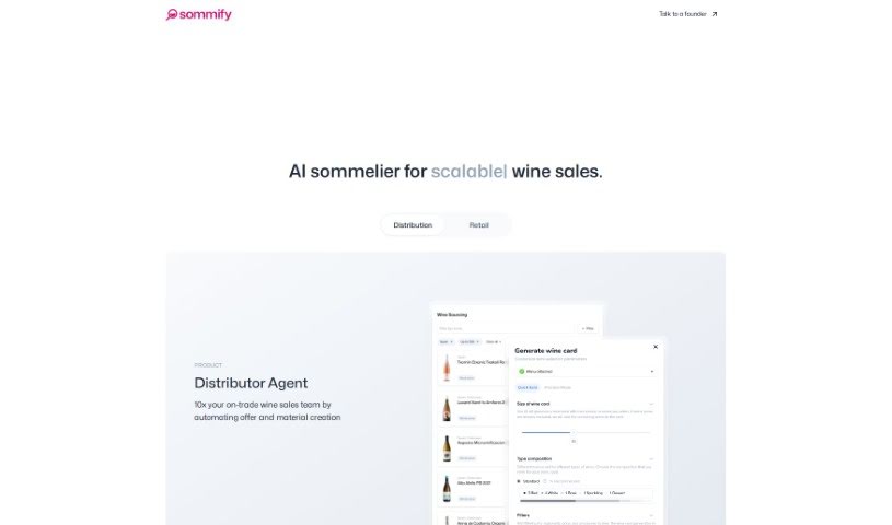 Screenshot of Sommify AI