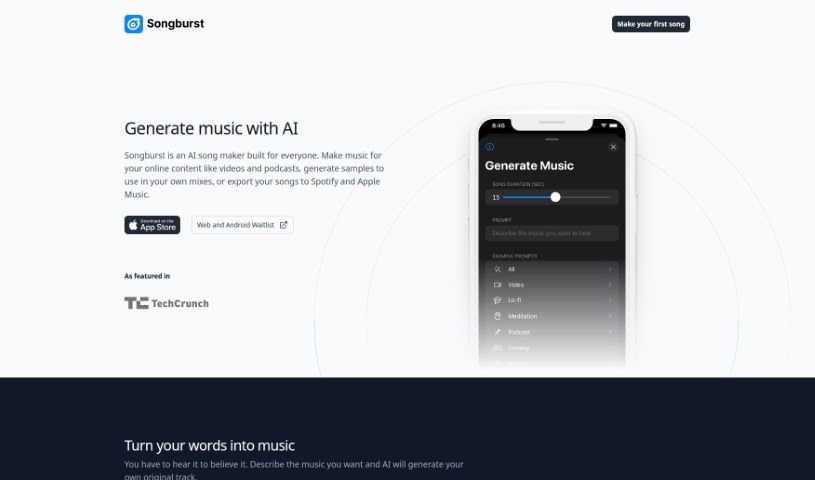 Screenshot of Songburst