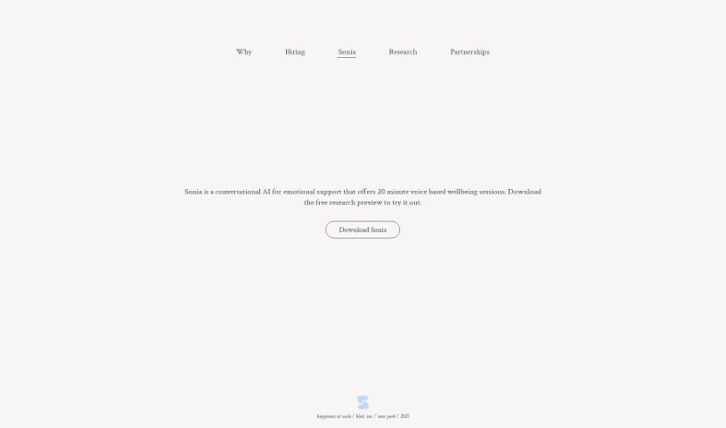 Screenshot of Sonia: AI Therapy