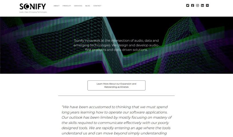 Screenshot of Sonify