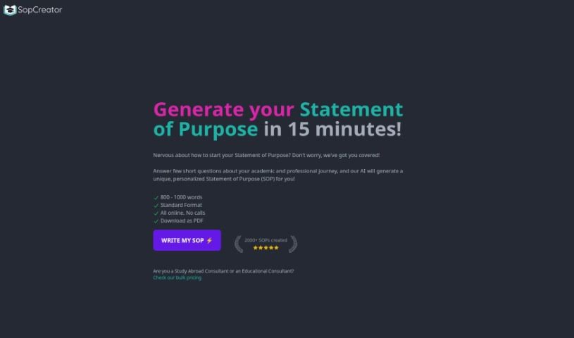 Screenshot of SopCreator