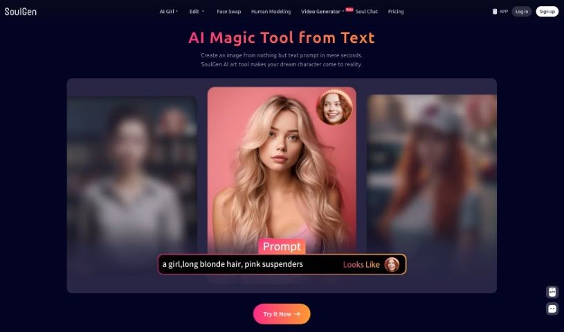 Screenshot of SoulGen