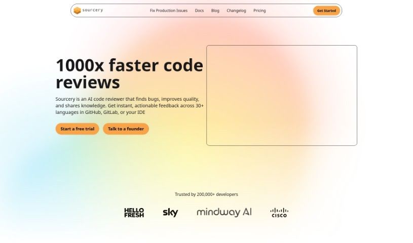 Screenshot of Sourcery