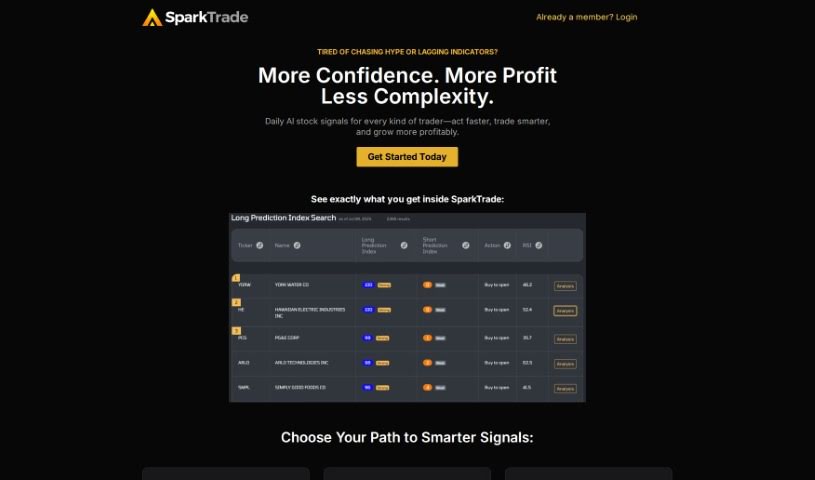 Screenshot of Sparktrade