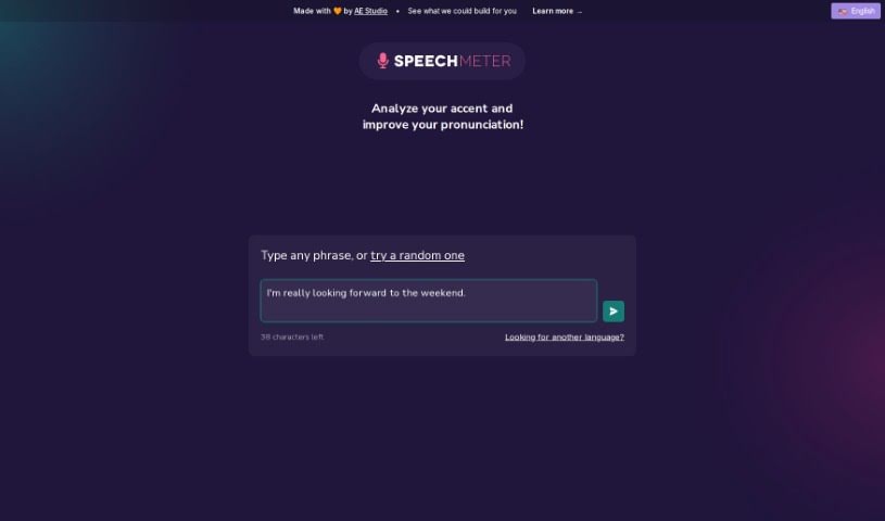 Screenshot of Speech Meter