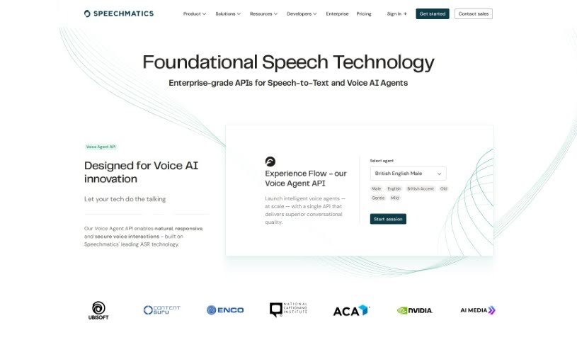 Screenshot of Speechmatics