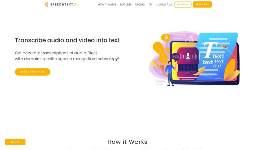 Screenshot of Speechtext.ai