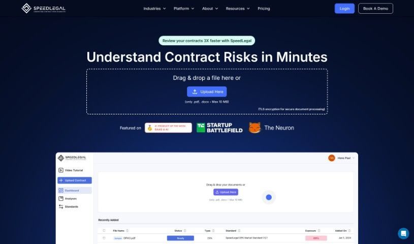 Screenshot of SpeedLegal