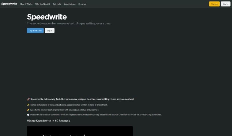 Screenshot of Speedwrite