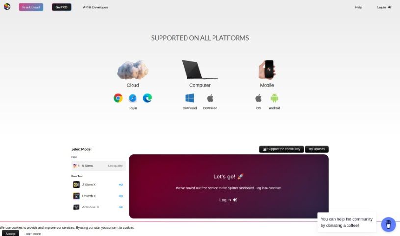 Screenshot of Splitter.ai