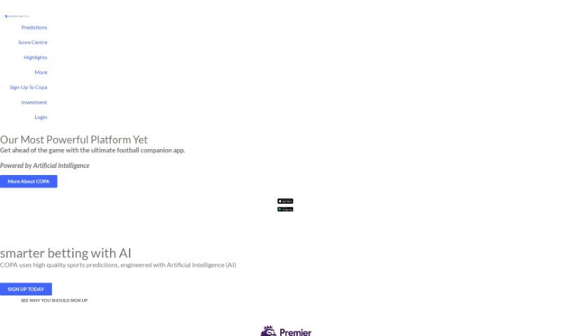 Screenshot of Sports Prediction Ai