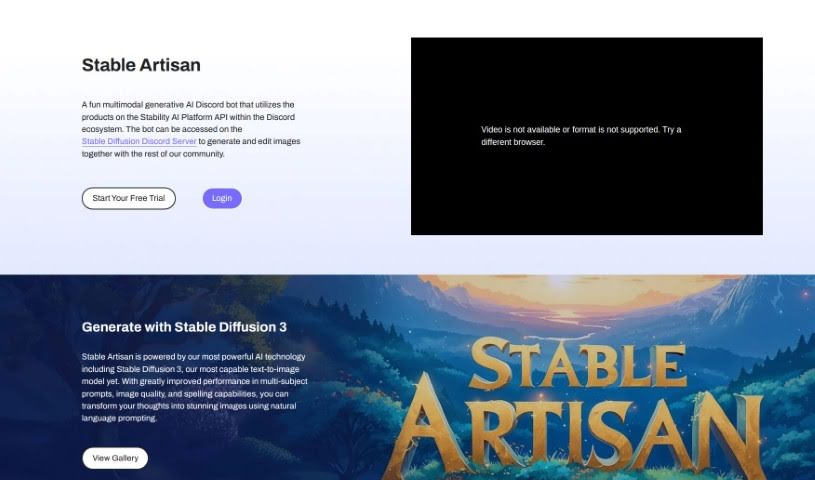 Screenshot of Stability AI Stable Artisan