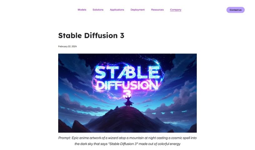 Screenshot of Stability AI Stable Diffusion 3