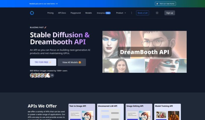 Screenshot of Stable Diffusion API