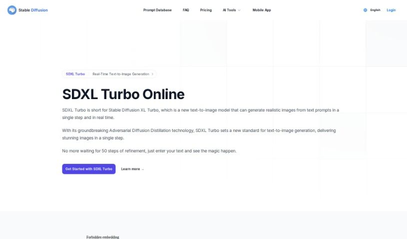 Screenshot of Stable Diffusion SDXL Turbo