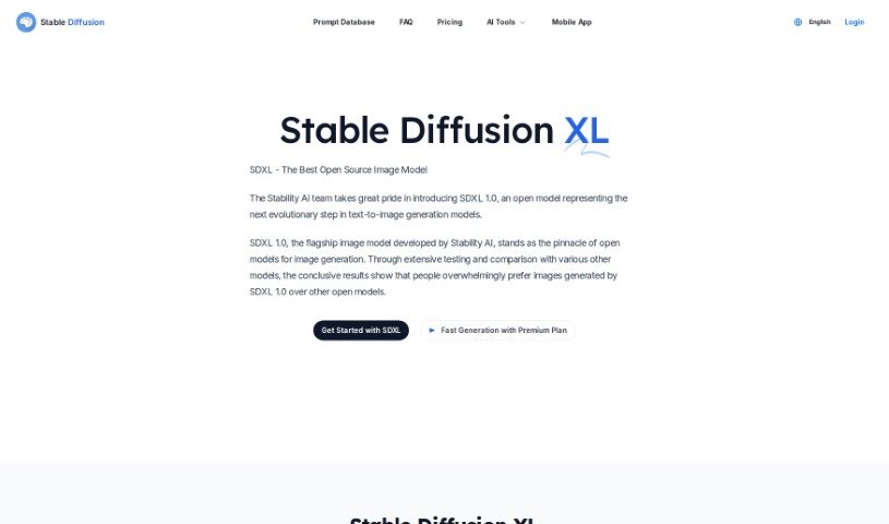 Screenshot of Stable Diffusion SDXL