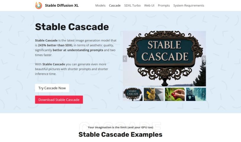 Screenshot of Stable Diffusion XL Stable Cascade