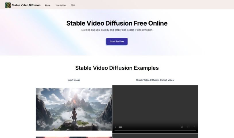 Screenshot of Stable Videtable Video Diffusion Online