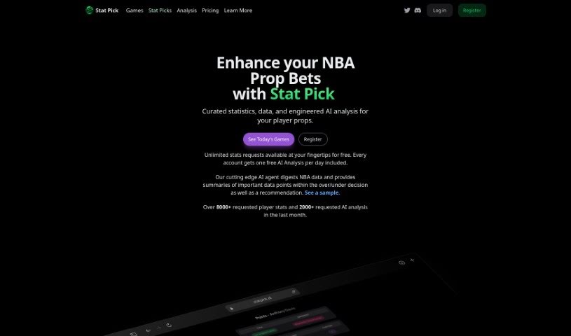 Screenshot of Stat Pick Ai