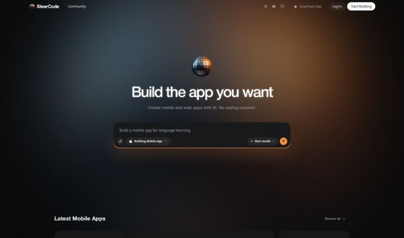 Screenshot of Steercode By Langchain